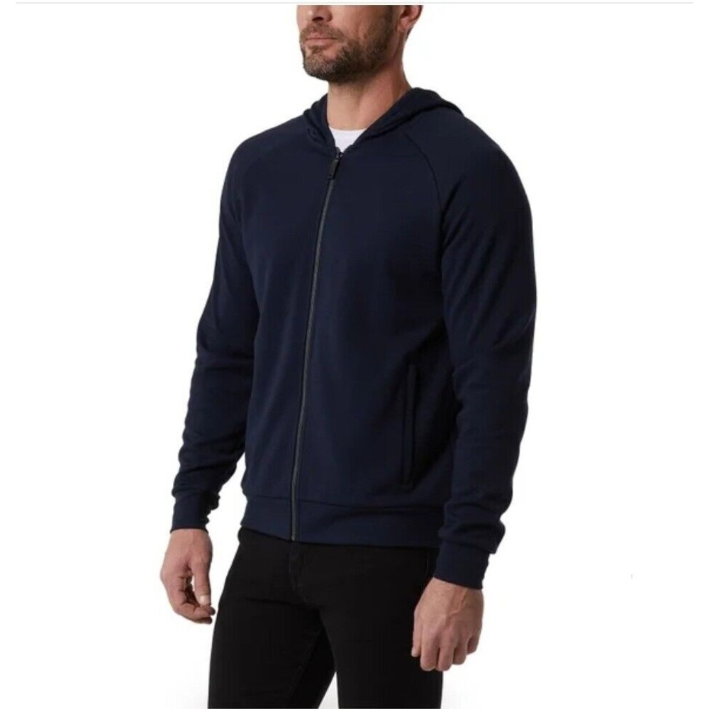 32 Degrees Mens XL Full Zip Stretch Hoodie Midweight Textured Knit Jacket NWOT